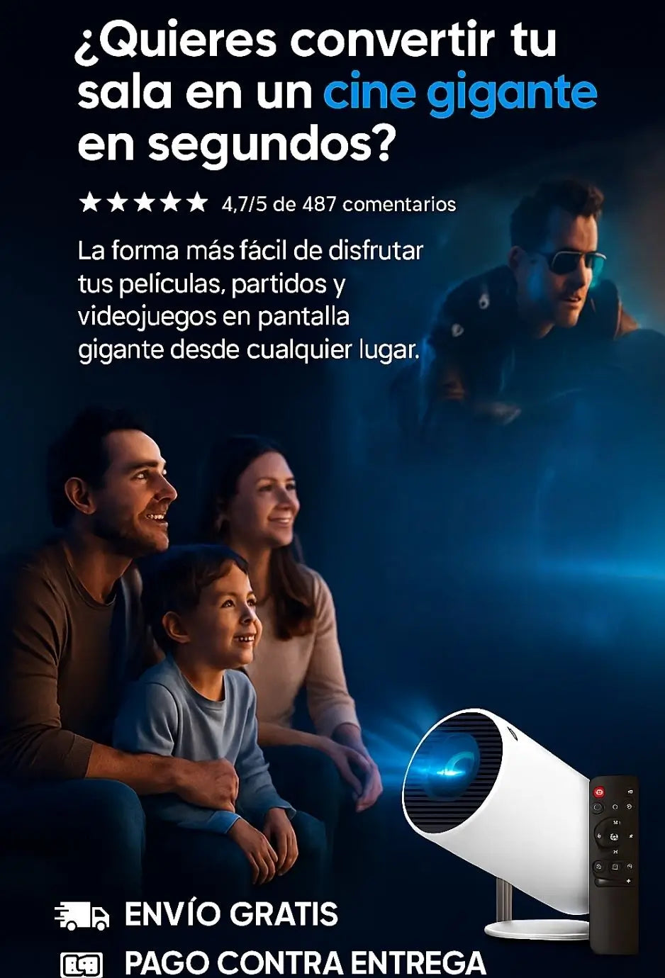PROYECTOR FULL HD PARA VER PELICULAS, DEPORTES Y VIDEOJUEGOS