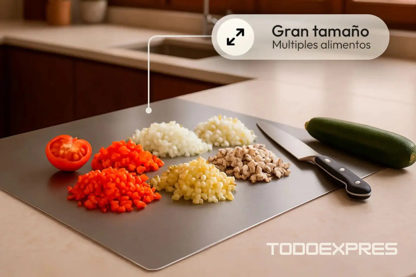 Tabla TodoExpres® de Acero Inoxidable 304L, 30x40 cm