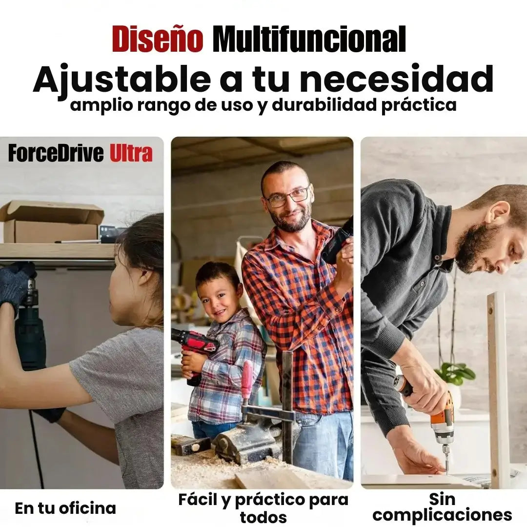 ForceDrive Ultra – Kit Destornillador Eléctrico Recargable Multifuncional