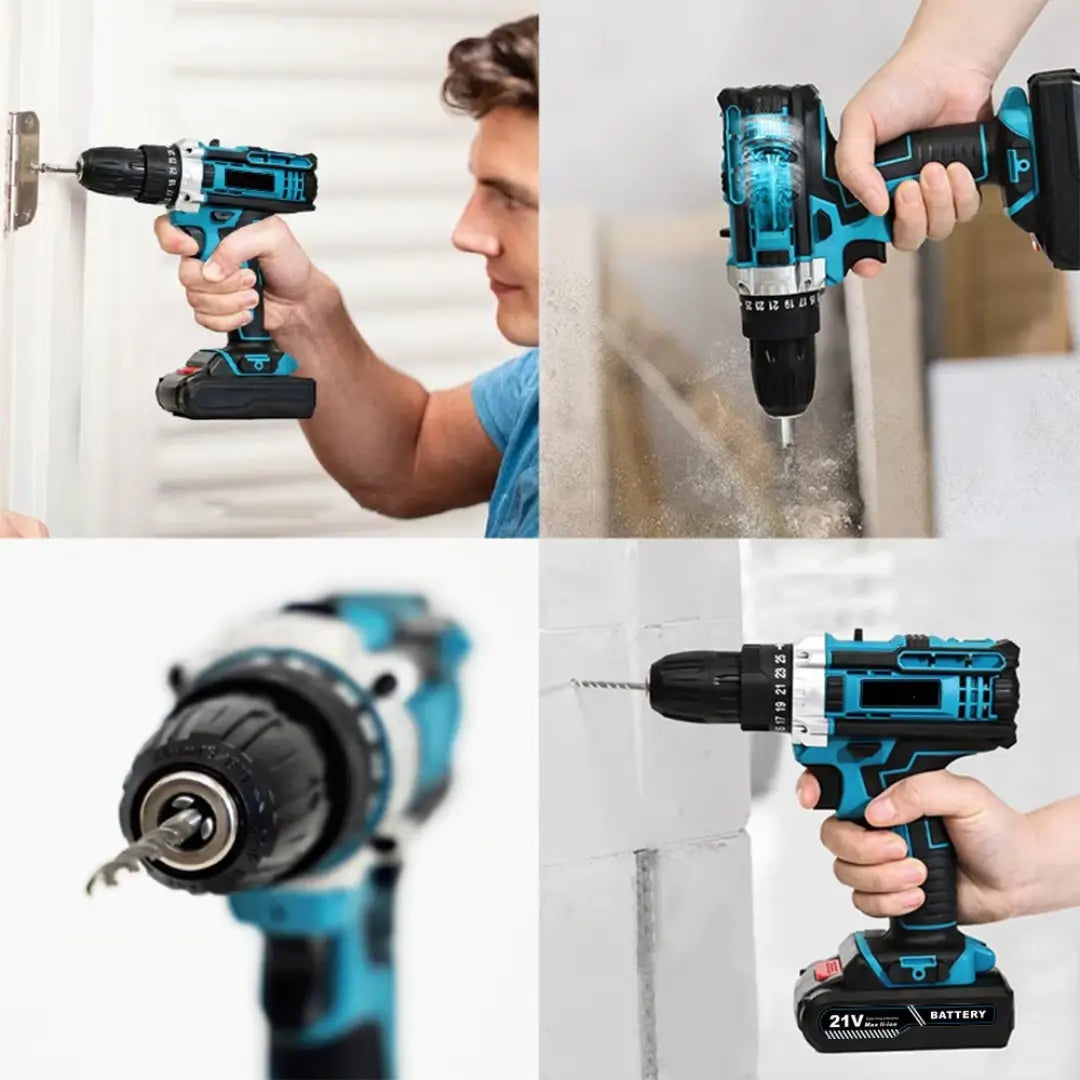 Taladro Inalámbrico Percutor 24V + Kit de Herramientas 39 en 1