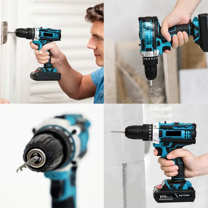 Taladro Inalámbrico Percutor 24V + Kit de Herramientas 39 en 1
