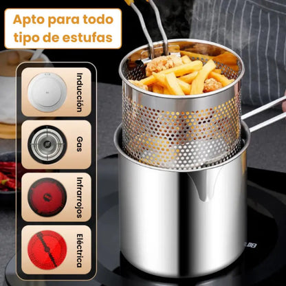 Olla Para Freir De Acero Inoxidable 304L